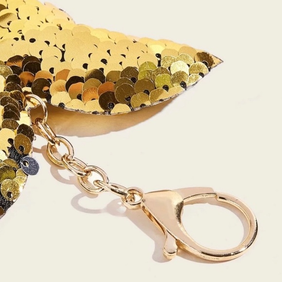 Golden Butterfly Sequins Bag Charm - Picture 4 of 4